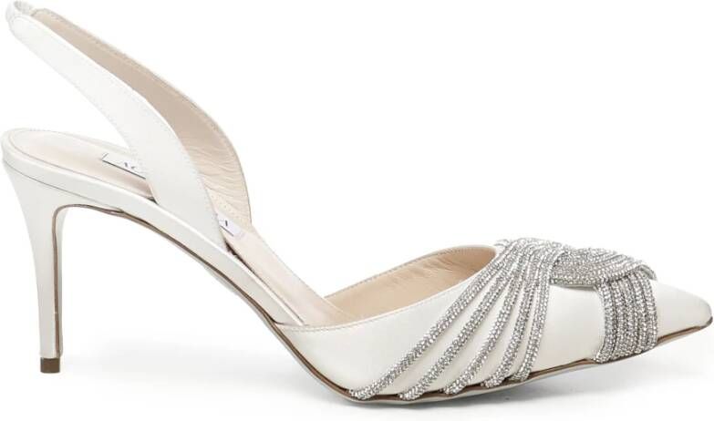 Aquazzura Witte Satijnen Slip-On Stiletto Hakken