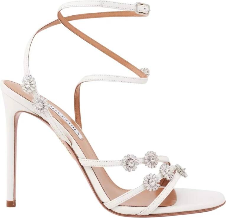 Aquazzura Witte Stiletto Sandalen Starry Night