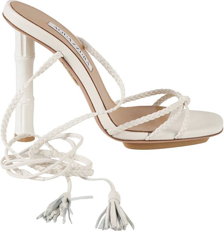 Aquazzura Witte Wild Bamboo Sandalen White Dames