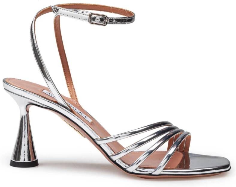 Aquazzura Zilveren Sandalen met Sculpturale Hak