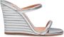 Aquazzura Sandalen Riviera Chain Wedge Sandal In Shiny Mirror-Effect in zilver - Thumbnail 1