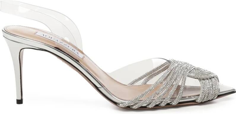 Aquazzura Zilveren Stiletto Sandalen Puntige Neus