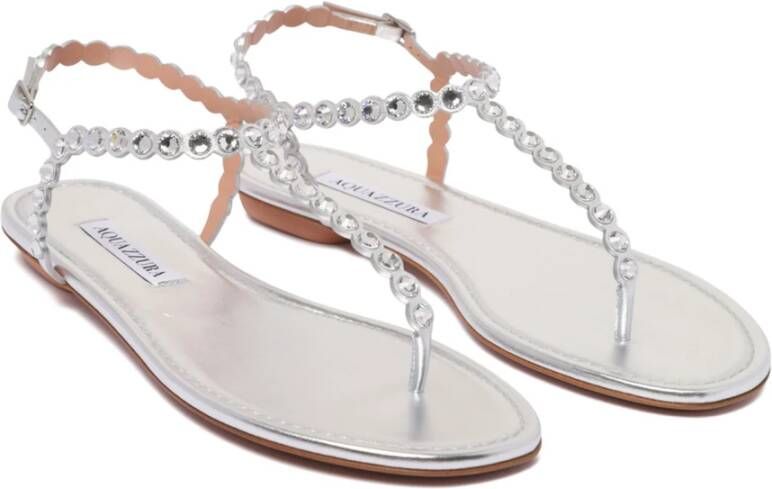 Aquazzura Zilveren Tequila Sandalen met Uitsparingen