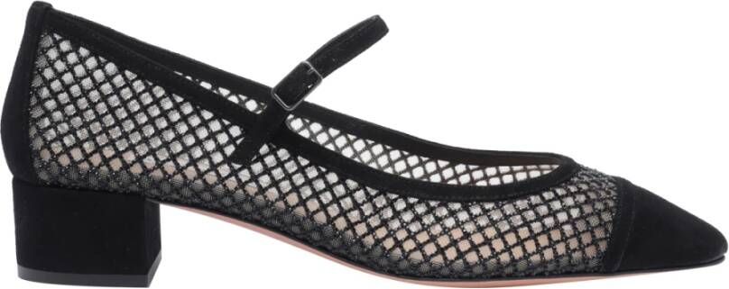 Aquazzura Zwarte Mesh Kristal Pumps