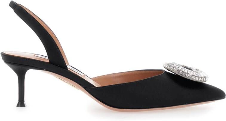 Aquazzura Zwarte Kristal Slingback Hakken