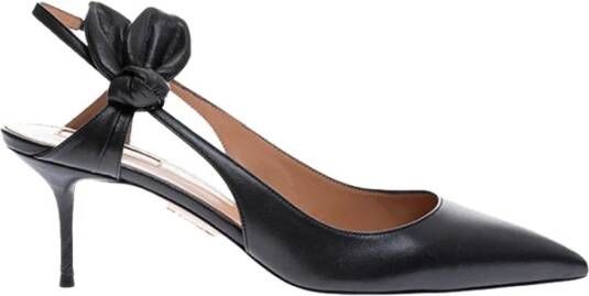 Aquazzura Zwarte Leren Uitsparingen met Rugband Black Dames