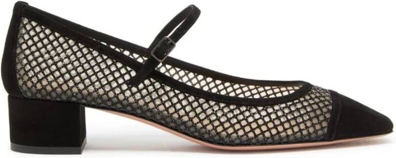 Aquazzura Zwarte Mesh Kristal Pumps