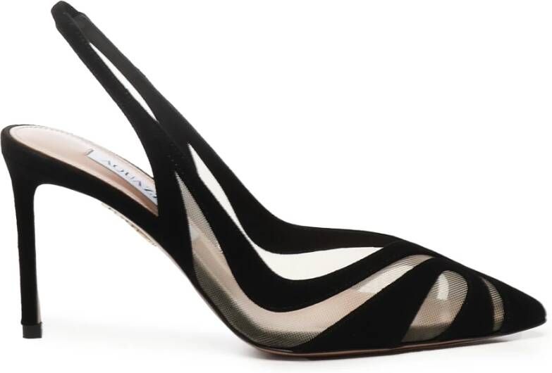 Aquazzura Zwarte Mesh Stiletto Hiel Pumps