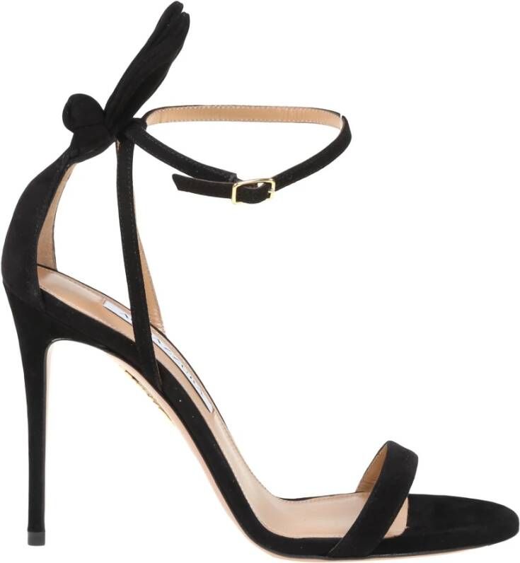 Aquazzura Zwarte Suède Stiletto Sandalen Black Dames