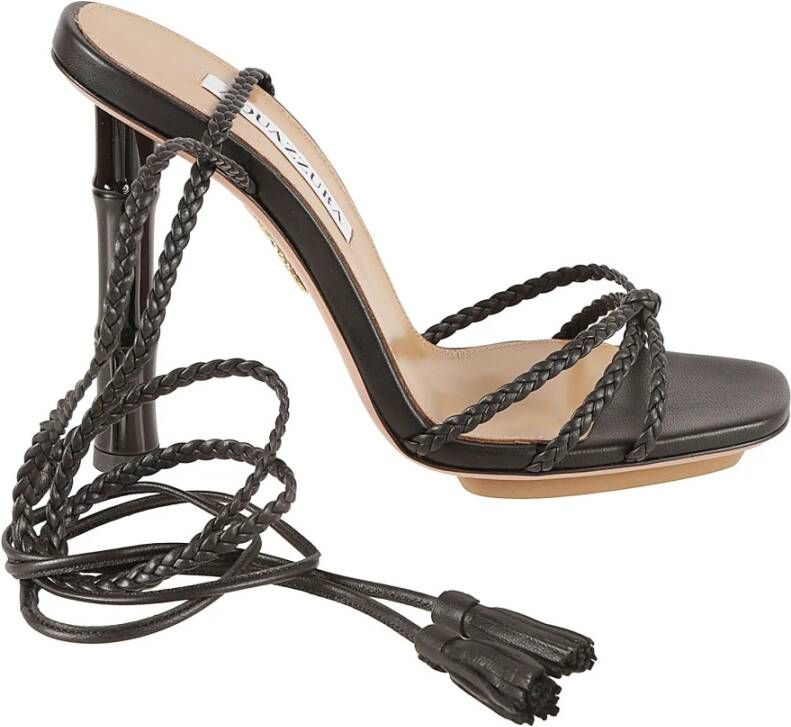 Aquazzura Zwarte Wild Bamboo Sandalen Black Dames