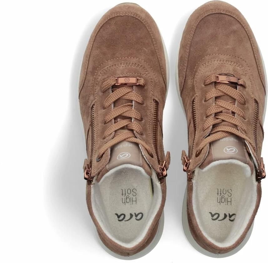 Ara 1224808~~~~~~~~~~~~~~~~~~~~~~~ Hoge sneakersVeterlaarzenDames veterschoenenDames sneakersHalf-hoge schoenen Taupe