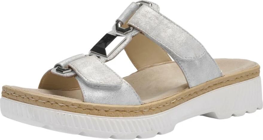 Ara -Dames zilver slippers & muiltjes