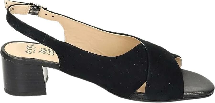 Ara Sandalen met bandjes open voorkant en blokhak