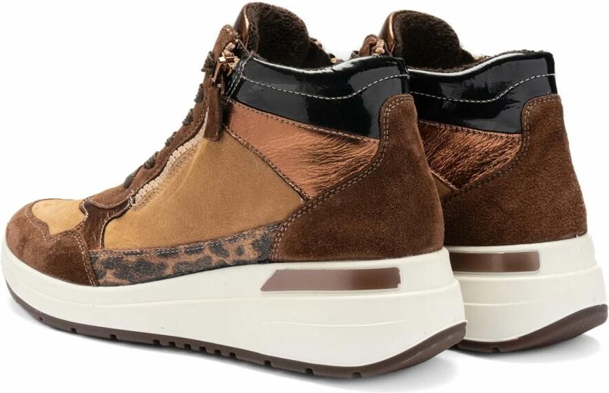 ARA Sneakers laag bruin cappuccino brons zwart - Foto 6