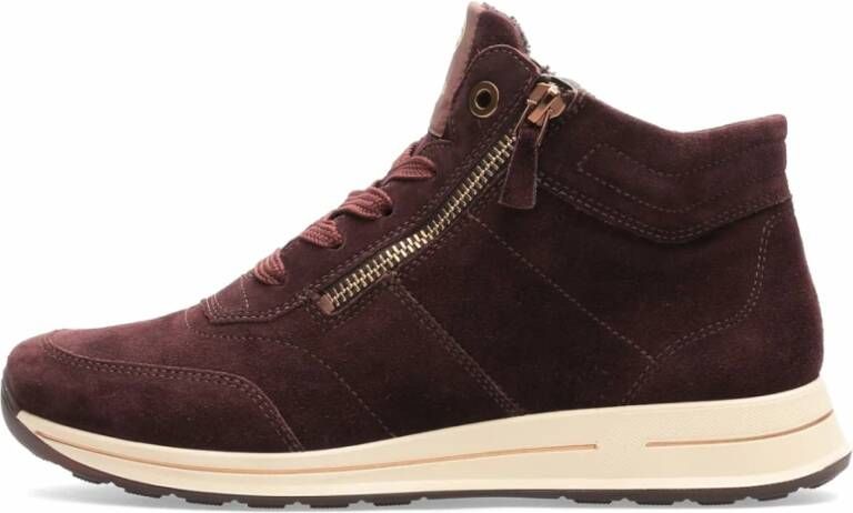 Ara 1224808~~~~~~~~~~~~~~~~~~~~~~~ Hoge sneakersVeterlaarzenDames veterschoenenDames sneakersHalf-hoge schoenen Bruin