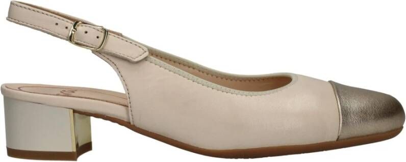 Ara Elegante Beige Slingback met Metallic Neus Beige Dames