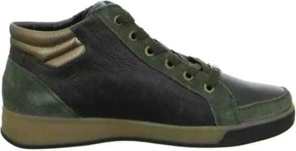 Ara Groene hoge sneaker met gestreepte veters Green Dames
