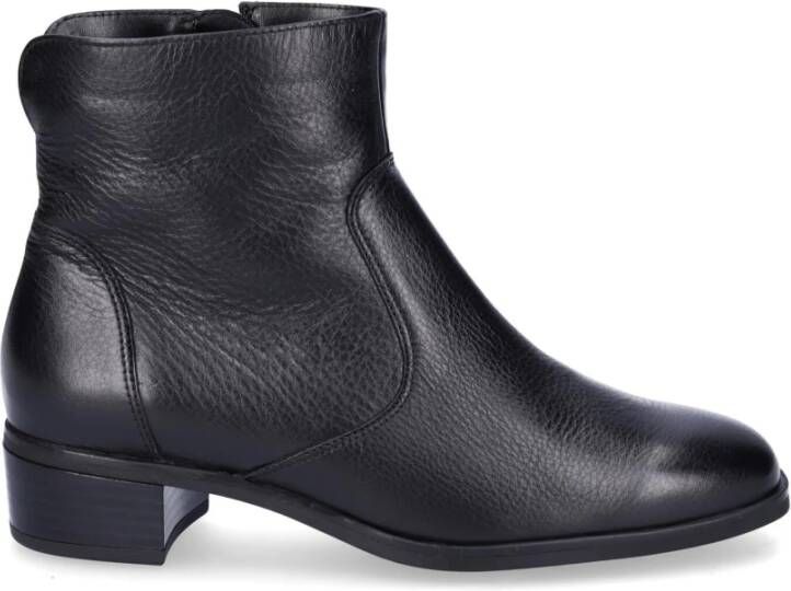 Ara Stijlvol Zwart Leren Enkellaars voor Dames Black Dames