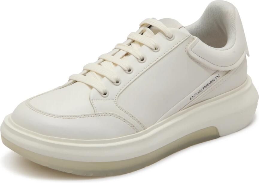 Emporio Armani Off White Sneakers Vetersluiting White Heren