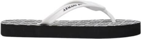 Armani Exchange Zwarte Rubberen Slippers voor Vrouwen