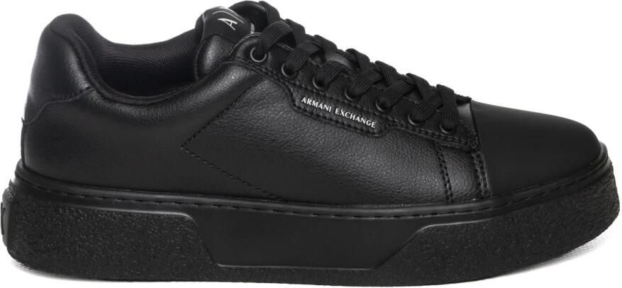 Armani Exchange Sneakers van leermix met logodetail model 'Lion'