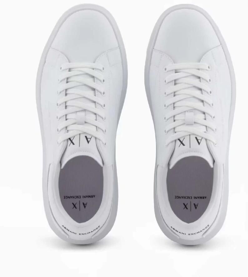 Armani Exchange Witte leren lage sneakers met logo detail White Heren - Foto 9