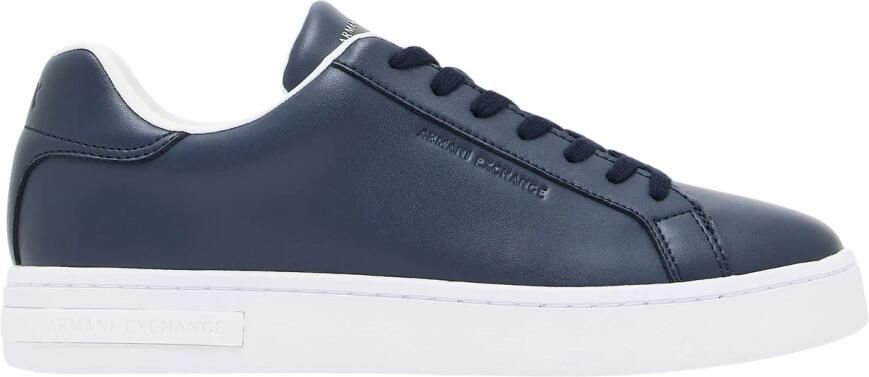 Armani Exchange Leren Sneakers met Logo Detail Blue Heren
