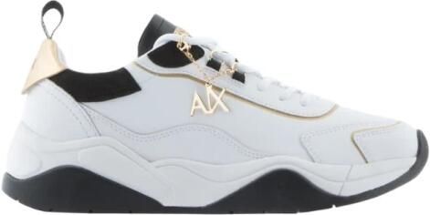 Emporio Armani Sneakers met contrastprofielen White Dames