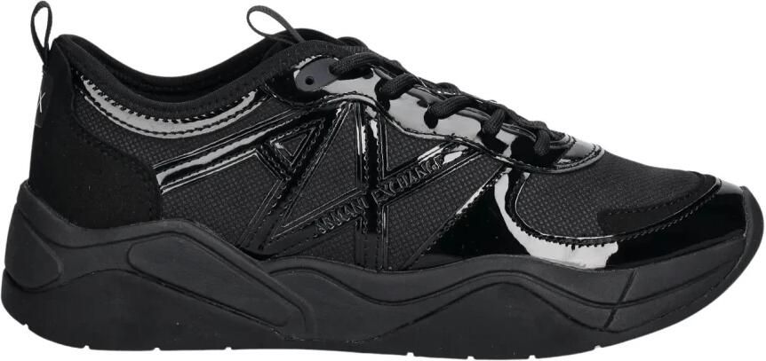 Armani Exchange Zwarte Sneakers voor een Stijlvolle Look
