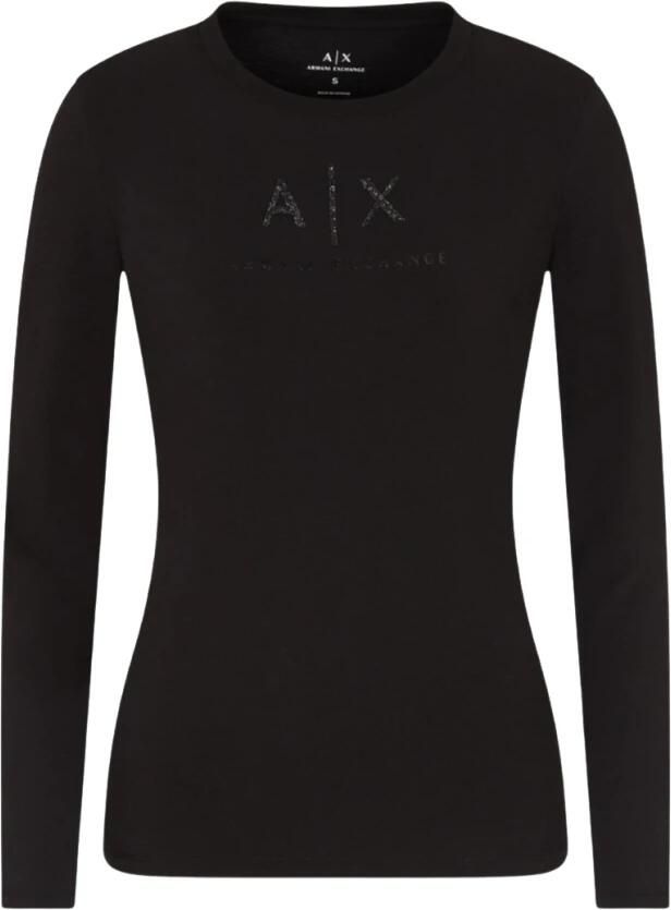 Ar i Exchange T-shirt met lange mouwen en strasslogo