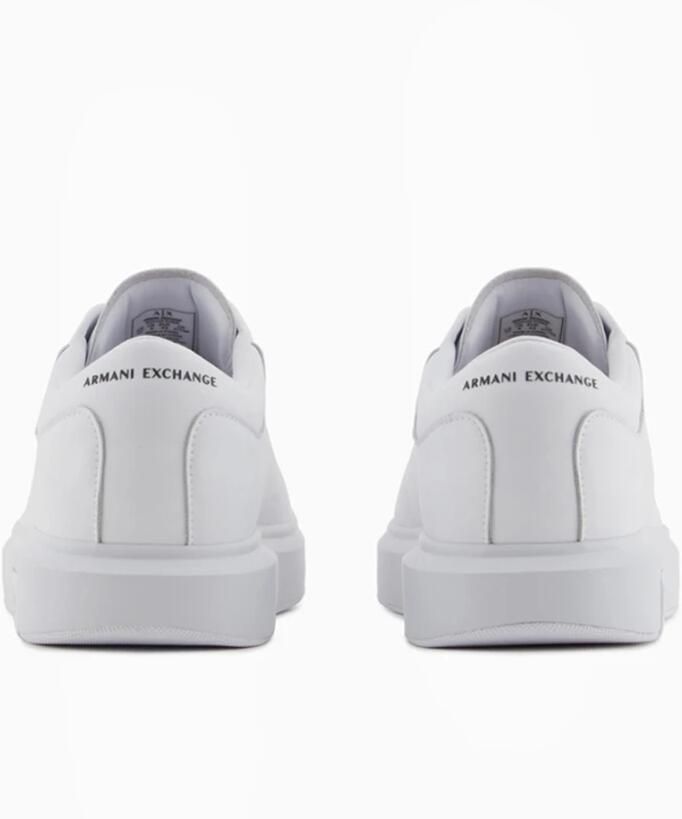 Armani Exchange Witte leren lage sneakers met logo detail White Heren - Foto 8