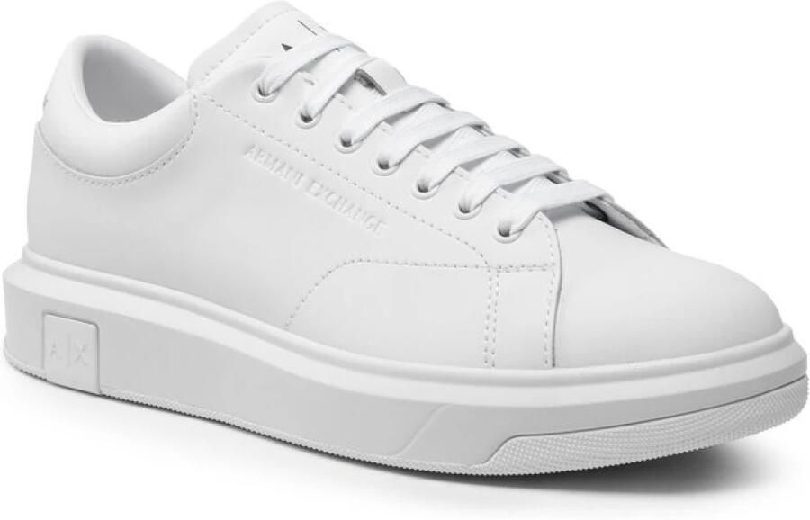 Armani Exchange Witte leren lage sneakers met logo detail White Heren - Foto 12