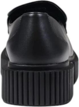 Armani Exchange Zwarte leren mocassin lente zomer collectie Black Dames