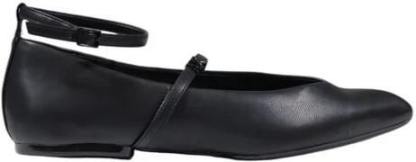 Armani Exchange Zwarte Leren Instappers Black Dames