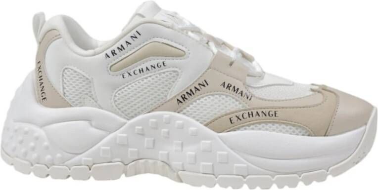 Armani Exchange Beige Rubberen Zool Damessneakers Beige Dames