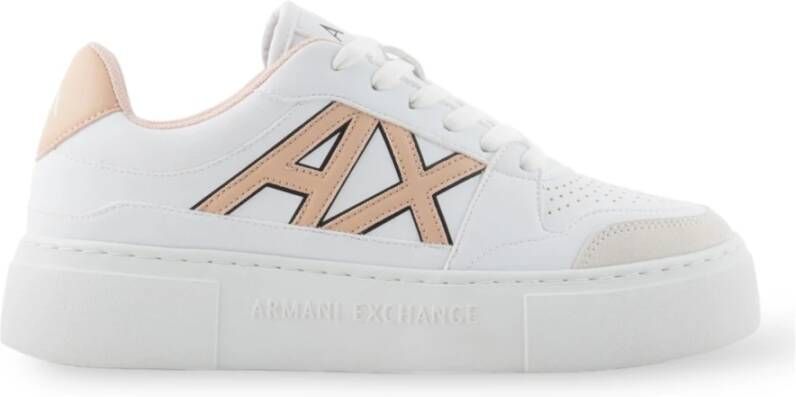 Armani Exchange Contrast Logo Sneakers Xdx147 Optic White Dames