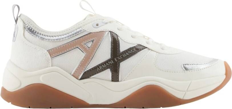 Armani Exchange Dames Sneaker Wit Textiel Synthetisch
