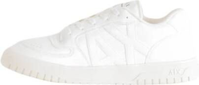 Armani Exchange Eco Leren Sneakers met Rubberen Zool White Dames