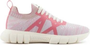 Armani Exchange Fuchsia Sneakers Comfortabel Stretch Pink Dames