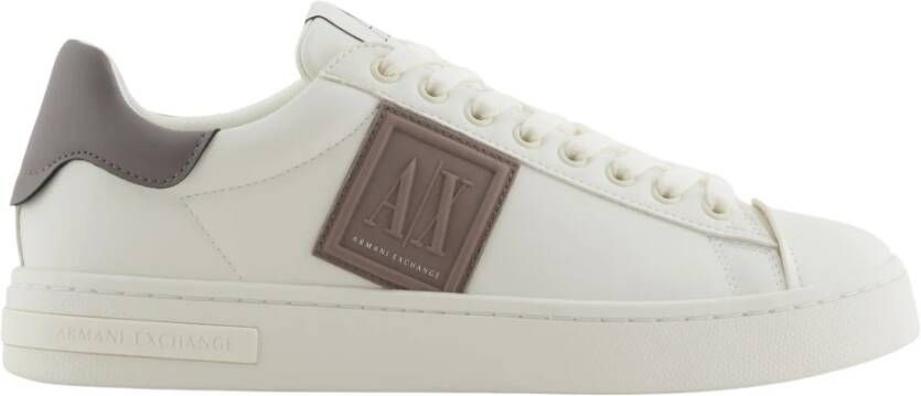 Armani Exchange Elegante Tortora Leren Sneakers Lente Zomer