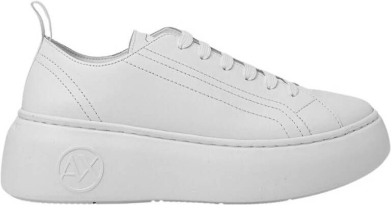 Armani Exchange Instap leren sneakers voor dames White Dames