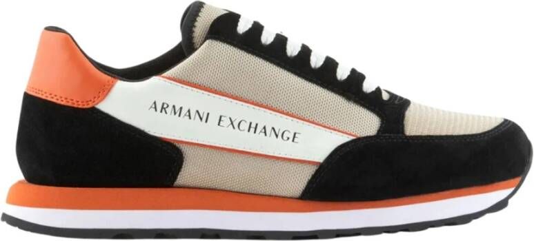 Armani Exchange Lage Bicolor Sneakers voor Heren Zwart Black Heren