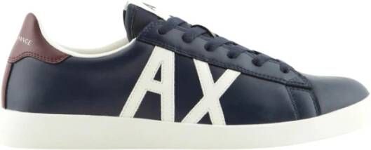 Armani Exchange Lage Leren Sneakers Blue Heren