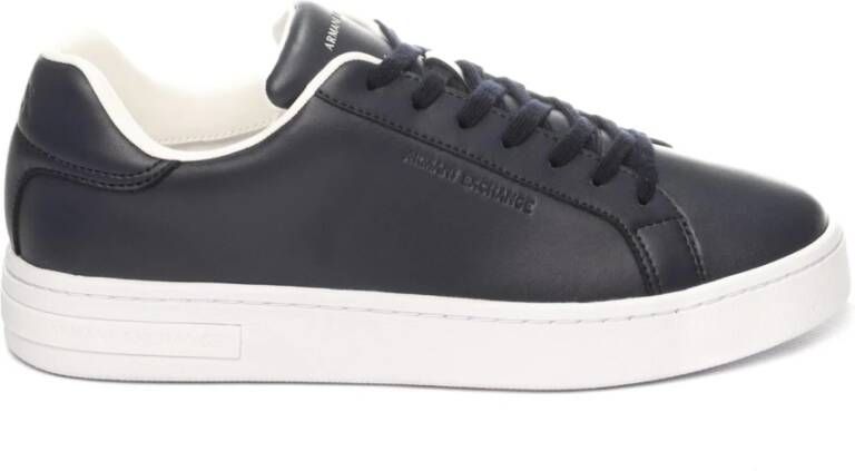 Armani Exchange Leren Sneakers met Logo Detail Blue Heren