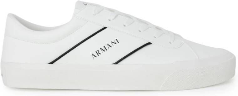 Armani Exchange Leren Sneakers Wit Herfst Winter Vetersluiting White Heren
