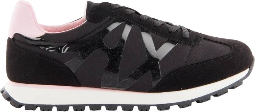 Armani Exchange Luxe Low-Top Sneakers Zwart Roze