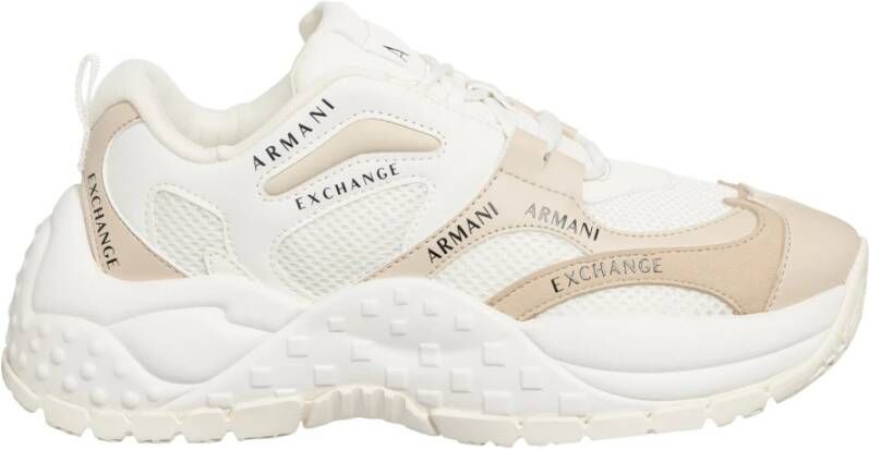 Armani Exchange Beige Rubberen Zool Damessneakers Beige Dames