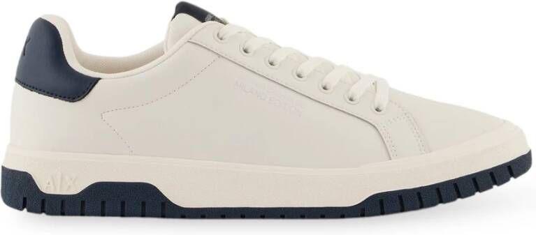 Armani Exchange Off White+Navy Xux212 Sneakers Beige Heren
