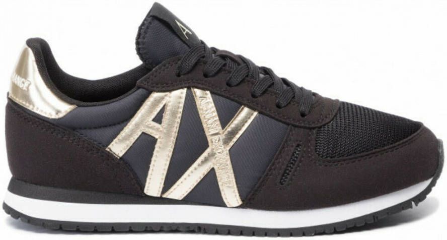 Armani Exchange Zwarte Sneakers Merklogo Rubberen Zool Black Dames - Foto 4