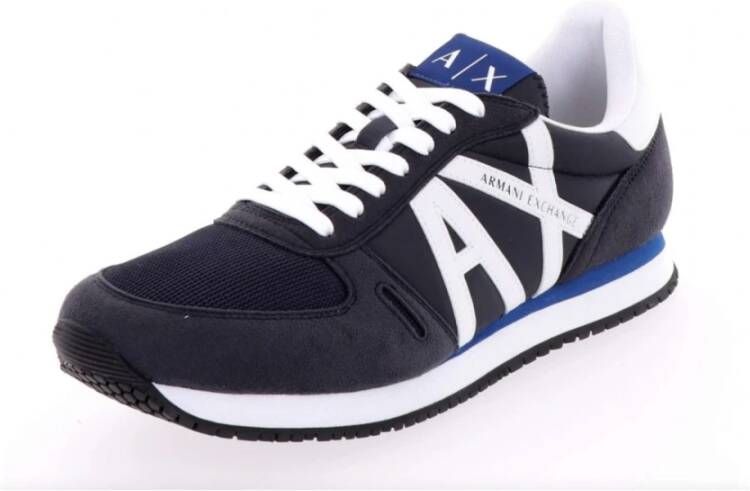 Armani Exchange Sneaker met U22Ax12 Xux017 Blauw Heren